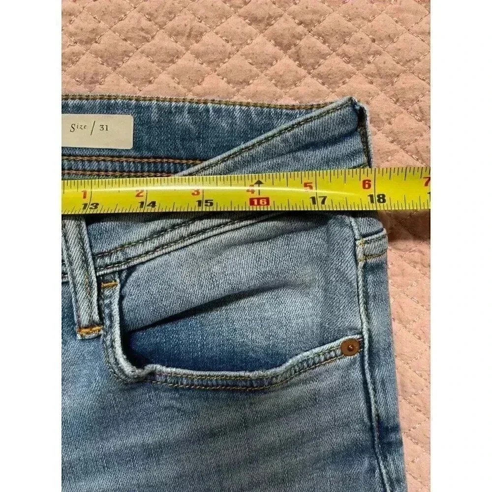 anthropologie Pilcro Women's Jeans Size 31 Blue Slim Boyfriend Long Pants - Picture 8 of 11